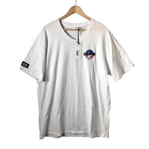 NWT DOPE Graphic T-Shirt Mens 2XL Dice V-Neck Streetwear Luck White Short Sleeve